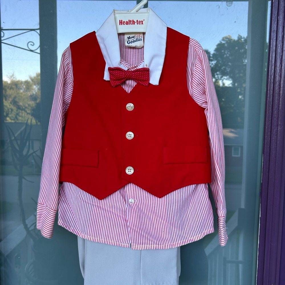 Vintage New Goodies Kids Red and White Matching Set